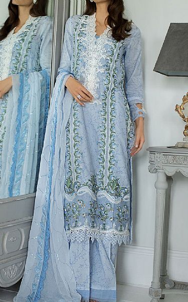 Sobia Nazir Cloudy Blue Lawn Suit | Pakistani Lawn Suits- Image 1