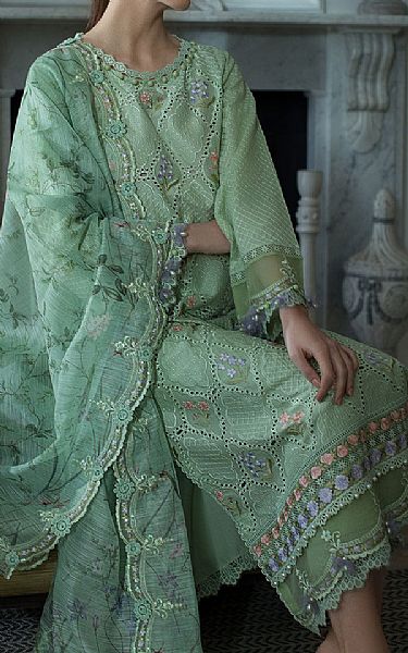 Sobia Nazir Spanish Green Lawn Suit | Pakistani Lawn Dress in USA- Image 2