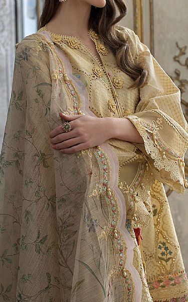 Sobia Nazir Sand Gold Lawn Suit | Pakistani Lawn Dress in USA- Image 2