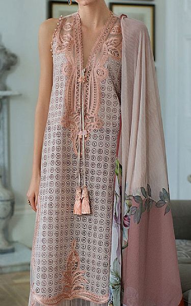 Sobia Nazir Grey/Pink Lawn Suit | Pakistani Lawn Dress in USA- Image 2