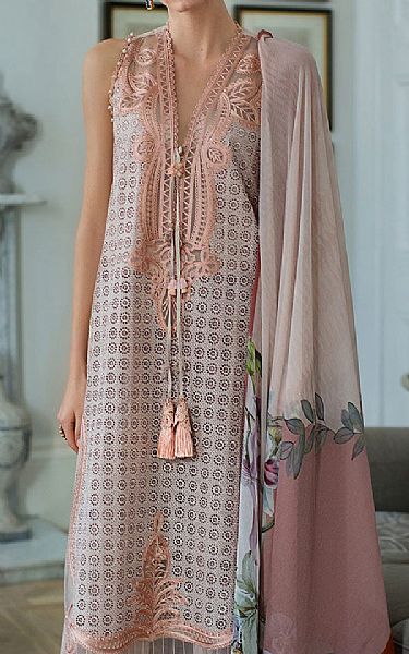 Sobia Nazir Grey/Pink Lawn Suit | Pakistani Lawn Suits- Image 2