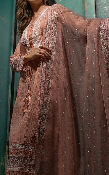 Sobia Nazir Peach Lawn Suit | Pakistani Lawn Suits- Image 2