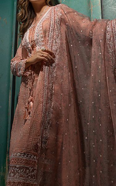 Sobia Nazir Peach Lawn Suit | Pakistani Lawn Dress in USA- Image 2