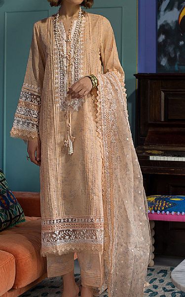 Sobia Nazir Tan Lawn Suit | Pakistani Lawn Suits- Image 1