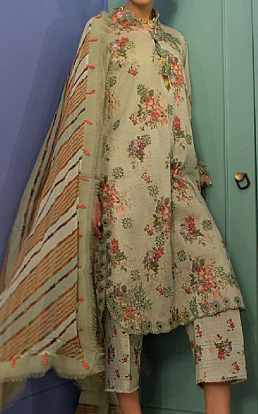 Sobia Nazir Pistachio Green Lawn Suit | Pakistani Lawn Dress in USA- Image 1