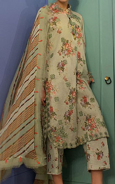 Sobia Nazir Pistachio Green Lawn Suit | Pakistani Lawn Suits- Image 1