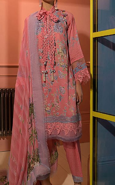 Sobia Nazir Tea Pink Lawn Suit | Pakistani Lawn Dress in USA- Image 1