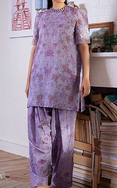 Sobia Nazir Lavender Lawn Suit (2 pcs) | Pakistani Lawn Dress in USA- Image 1