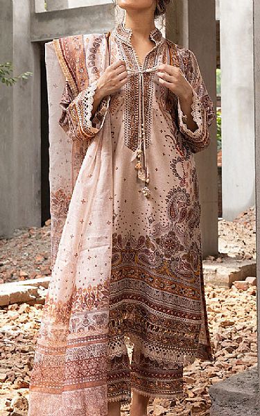 Sobia Nazir Beige Karandi Suit | Pakistani Winter Dresses in USA- Image 1