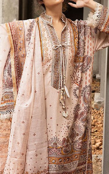 Sobia Nazir Beige Karandi Suit | Pakistani Winter Dresses in USA- Image 2