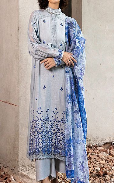 Sobia Nazir Pale Blue Karandi Suit | Pakistani Winter Dresses in USA- Image 1