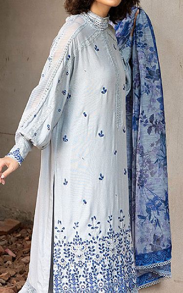 Sobia Nazir Pale Blue Karandi Suit | Pakistani Winter Dresses in USA- Image 2