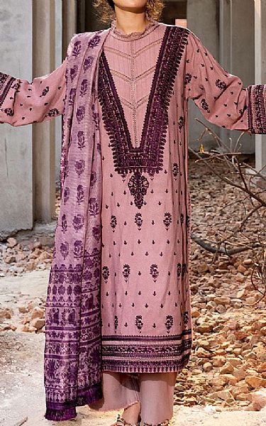 Sobia Nazir Pink Karandi Suit | Pakistani Winter Dresses in USA- Image 1