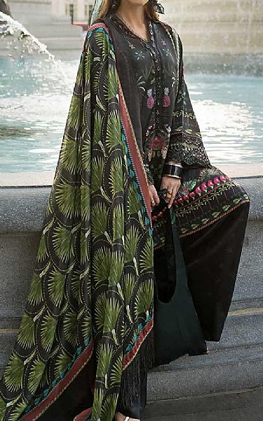 Sobia Nazir Black Satin Suit | Pakistani Winter Dresses in USA- Image 1