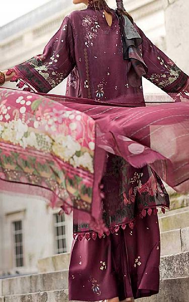 Sobia Nazir Old Mauve Satin Suit | Pakistani Winter Dresses in USA- Image 2
