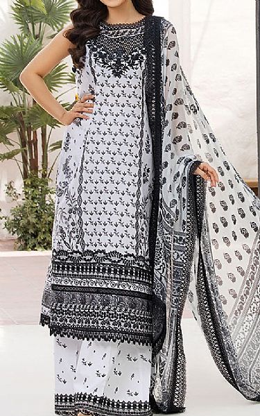 Sobia Nazir Off White/Black Lawn Suit | Pakistani Lawn Dress in USA- Image 1