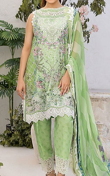 Sobia Nazir Pastel Green Lawn Suit | Pakistani Lawn Dress in USA- Image 1