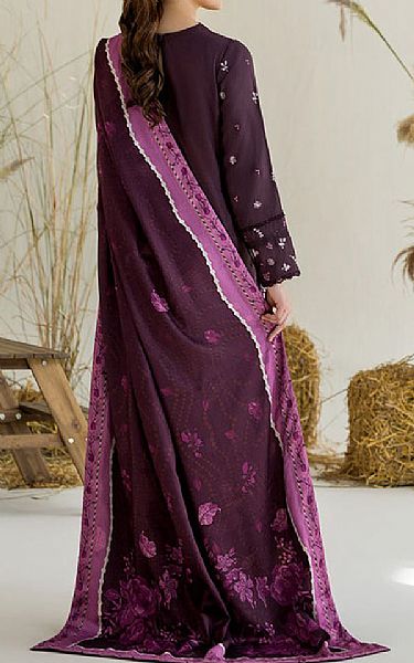 Sobia Nazir Purple Taupe Karandi Suit | Pakistani Winter Dresses in USA- Image 2