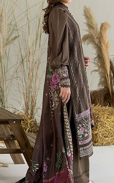 Sobia Nazir Pastel Brown Karandi Suit | Pakistani Winter Dresses in USA- Image 2