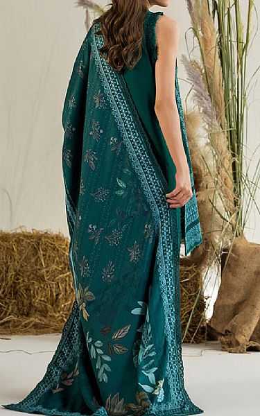Sobia Nazir Bottle Green Karandi Suit | Pakistani Winter Dresses in USA- Image 2