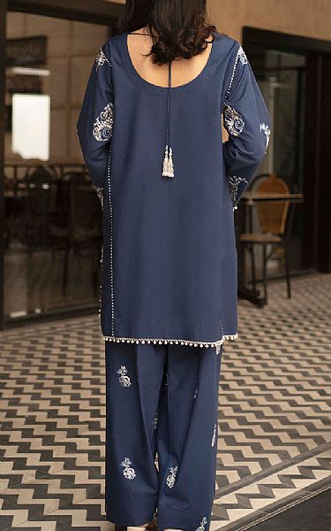 So Kamal Navy Lawn Suit (2 Pcs) | Pakistani Lawn Dress in USA- Image 2