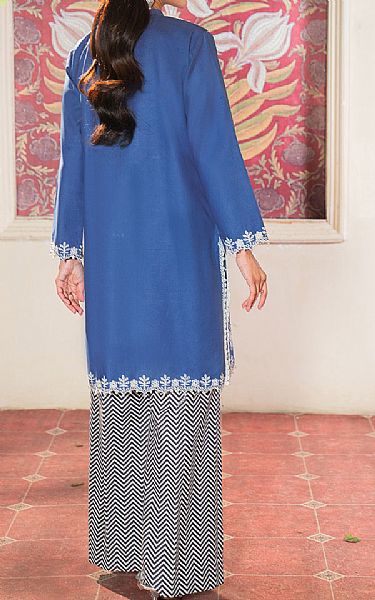 So Kamal Blue Lawn Suit (2 Pcs) | Pakistani Lawn Dress in USA- Image 2