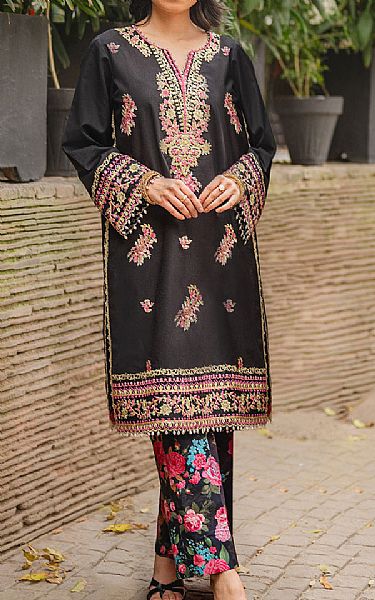 So Kamal Black Lawn Suit (2 Pcs) | Pakistani Lawn Dress in USA- Image 1