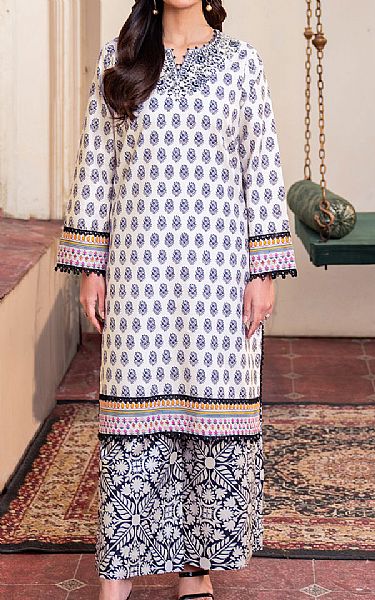 So Kamal Off-white Lawn Suit (2 Pcs) | Pakistani Lawn Dress in USA- Image 1