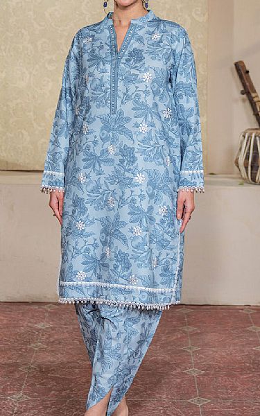 So Kamal Cadet Grey Lawn Suit (2 Pcs) | Pakistani Lawn Dress in USA- Image 1