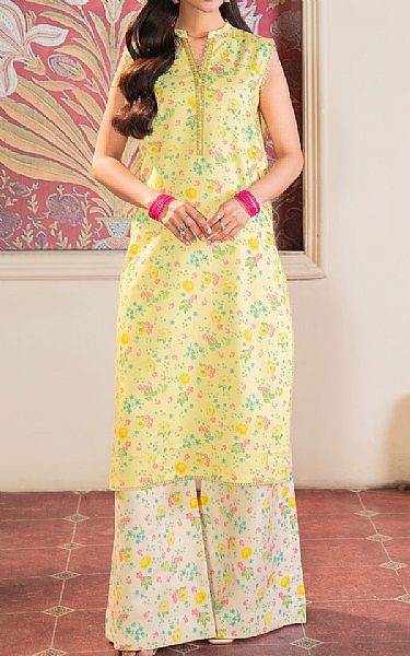 So Kamal Yellow Lawn Suit (2 Pcs) | Pakistani Lawn Dress in USA- Image 1