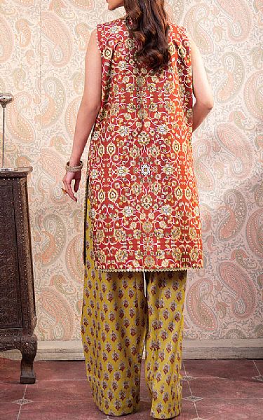 So Kamal Rust Lawn Suit (2 Pcs) | Pakistani Lawn Dress in USA- Image 2