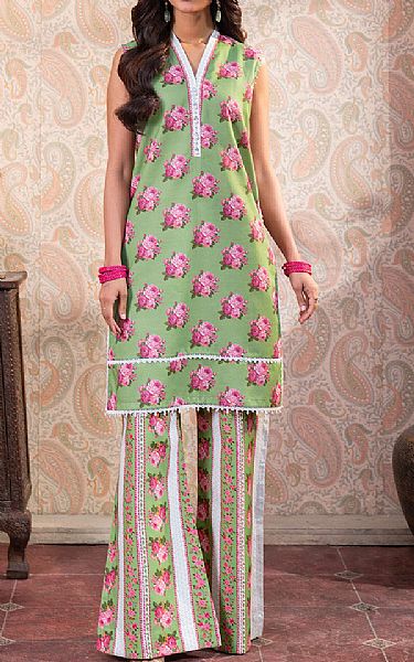 So Kamal Emerald Green Lawn Suit (2 Pcs) | Pakistani Lawn Dress in USA- Image 1