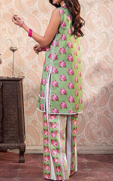 So Kamal Emerald Green Lawn Suit (2 Pcs) | Pakistani Lawn Dress in USA- Image 2