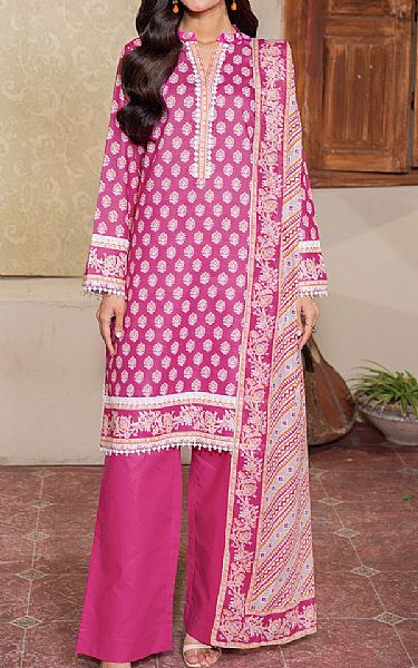 So Kamal Solid Pink Lawn Suit (2 Pcs) | Pakistani Lawn Dress in USA- Image 1
