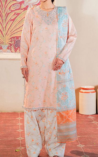 So Kamal Peach Lawn Suit | Pakistani Lawn Dress in USA- Image 1