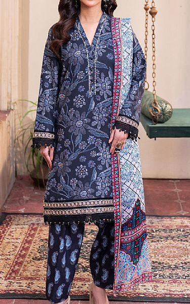 So Kamal Navy Blue Lawn Suit | Pakistani Lawn Dress in USA- Image 1