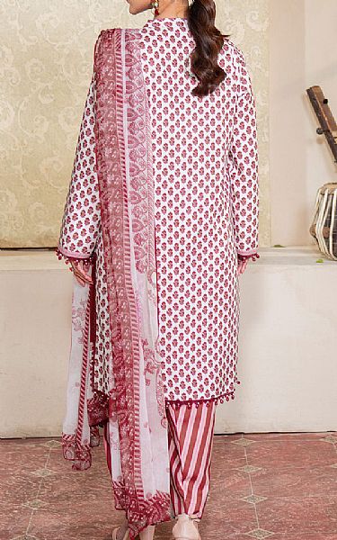 So Kamal White/Maroon Lawn Suit | Pakistani Lawn Dress in USA- Image 2