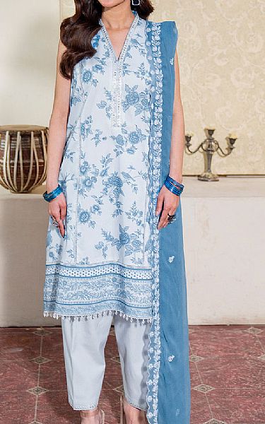 So Kamal Cadet Blue Lawn Suit | Pakistani Lawn Dress in USA- Image 1