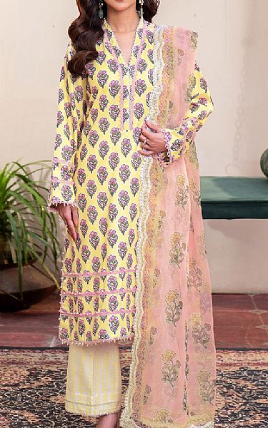 So Kamal Yellow/Peach Lawn Suit | Pakistani Lawn Dress in USA- Image 1