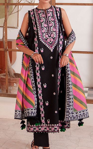 So Kamal Black Lawn Suit (2 Pcs) | Pakistani Lawn Dress in USA- Image 1