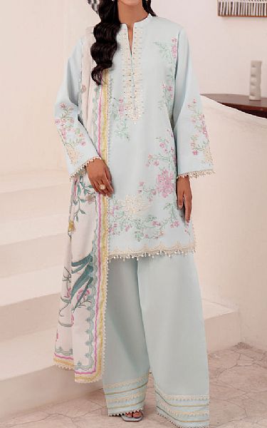 So Kamal Light Turquoise Lawn Suit (2 Pcs) | Pakistani Lawn Dress in USA- Image 1