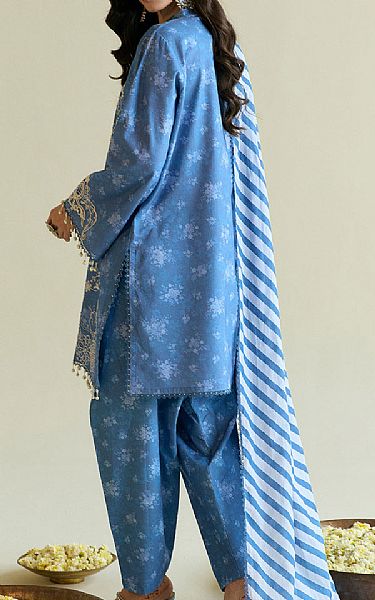 So Kamal Blue Lawn Suit | Pakistani Lawn Dress in USA- Image 2