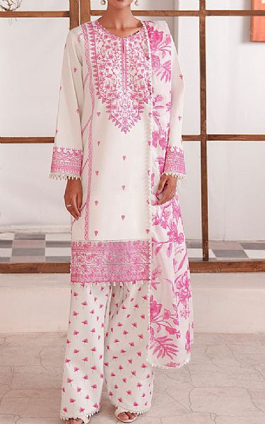 So Kamal White/Pink Lawn Suit | Pakistani Lawn Dress in USA- Image 1
