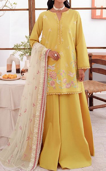 So Kamal Golden Yellow Lawn Suit | Pakistani Lawn Dress in USA- Image 1