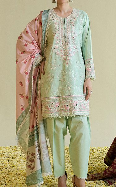 So Kamal Mint Green Lawn Suit | Pakistani Lawn Dress in USA- Image 1