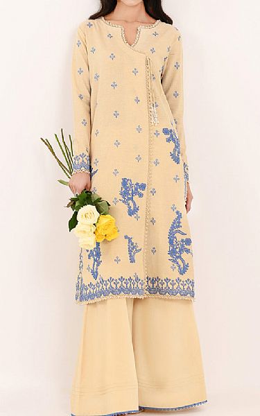 So Kamal Light Peach Viscose Suit (2 pcs) | Pakistani Winter Dresses in USA- Image 1