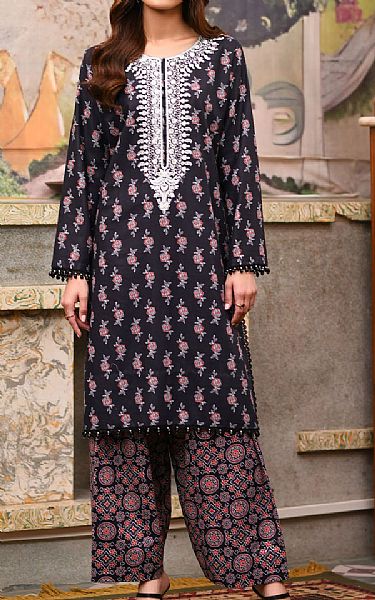 So Kamal Black Khaddar Suit (2 Pcs) | Pakistani Winter Dresses in USA- Image 1
