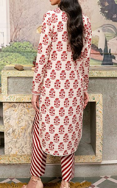 So Kamal Ivory/Red Khaddar Suit (2 Pcs) | Pakistani Winter Dresses in USA- Image 2