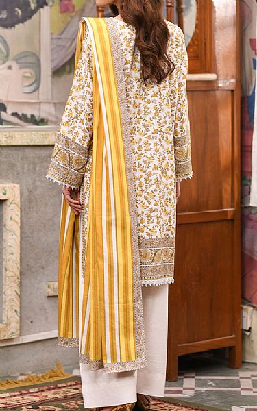 So Kamal White/Yellow Khaddar Suit (2 Pcs) | Pakistani Winter Dresses in USA- Image 2