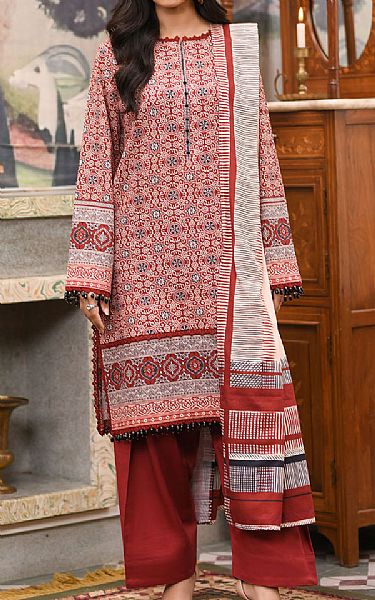 So Kamal Rust Khaddar Suit (2 Pcs) | Pakistani Winter Dresses in USA- Image 1